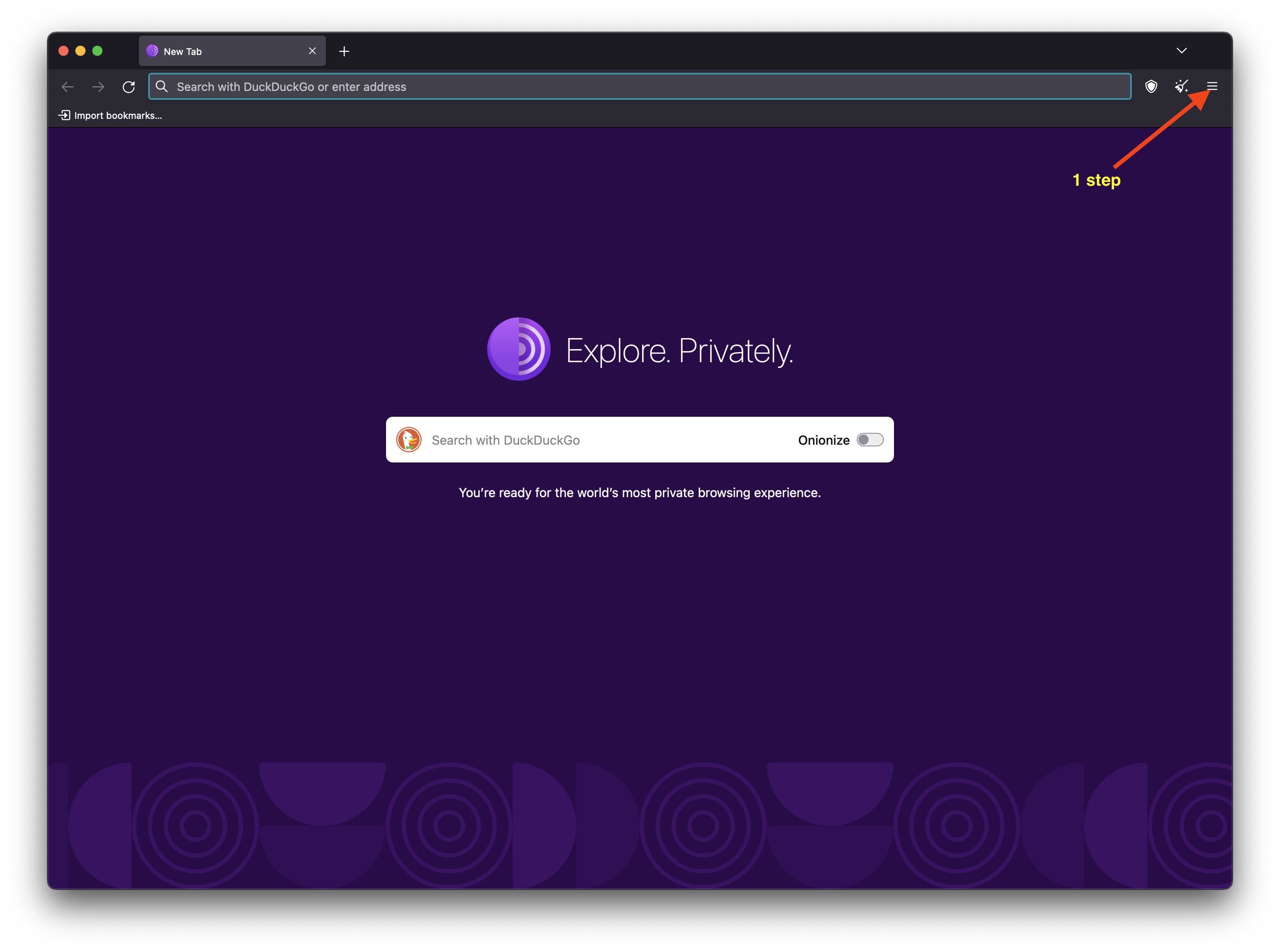 Configure Tor browser Step 1
